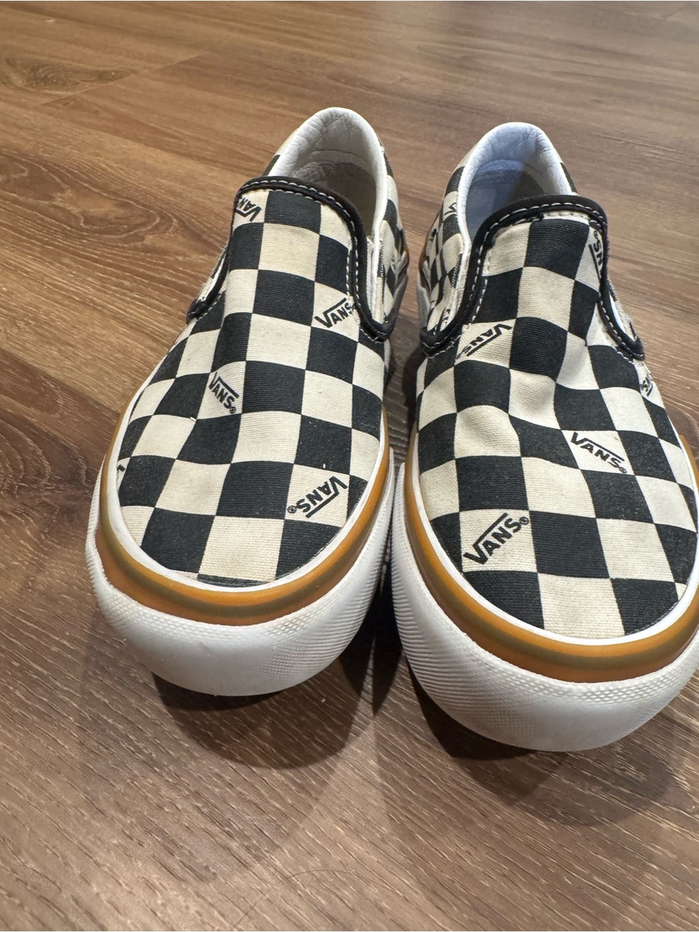 Vans Checkerboard Stacked Slip-On Platform Sneakers black & white Gum women’s 5 - Picture 8 of 9